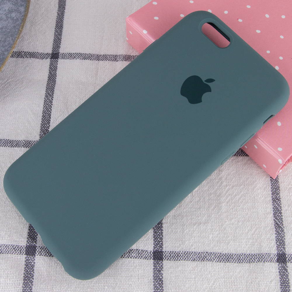 Silicone Case Full Protective (AA) для iPhone 6/6s (Pine green)-1